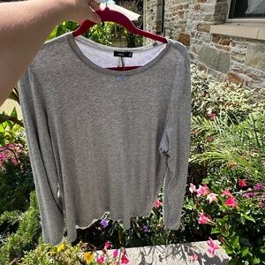 $195 VINCE Double Layer Men's Large Casual Crew Neck Long Sleeve T Shirt